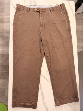 Peter Millar Men's Chino Pants Taupe Waist 38 Inseam 24 Cropped